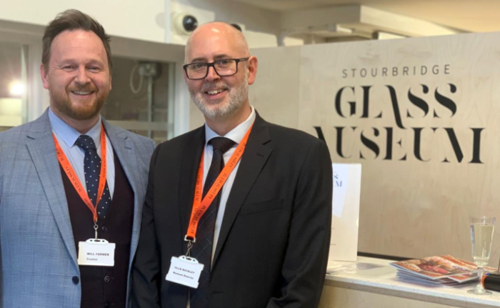 Will Farmer and Ollie Buckley at the opening of Stourbridge Glass Museum
