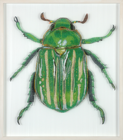 Beetle picture made from tiny glass beads