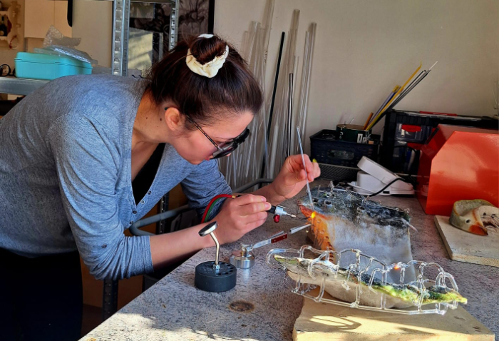 Rebecca Tanda in her studio in Bavaria. 