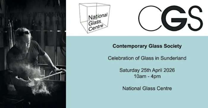 Banner announcing CGS Celebration of Glass in Sunderland day.