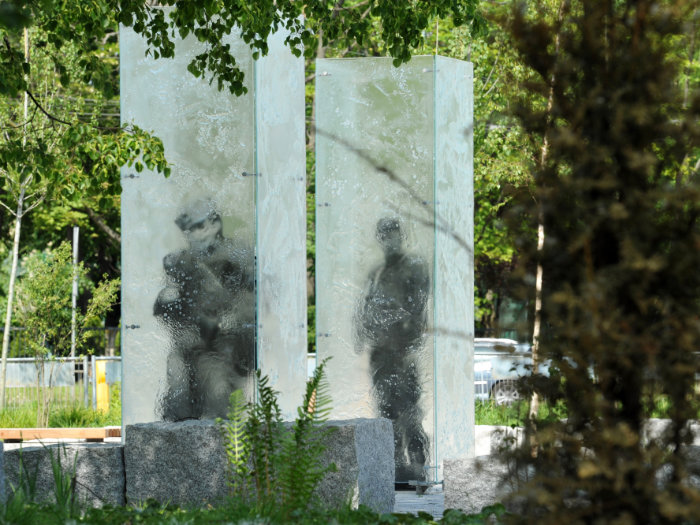 Close up of two of the cuboids showing the partisans within.